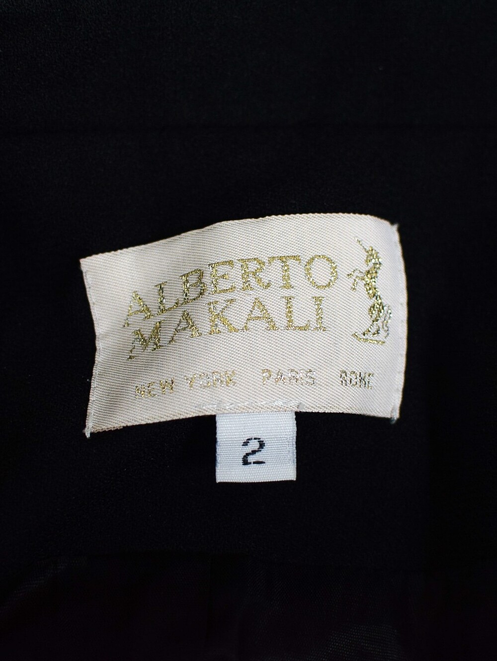 Vintage Alberto Makali Cropped Blazer Black Tie Front Size 2 90s - Picture 4 of 7